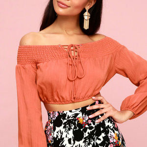 Lulus SMALL peach crop top